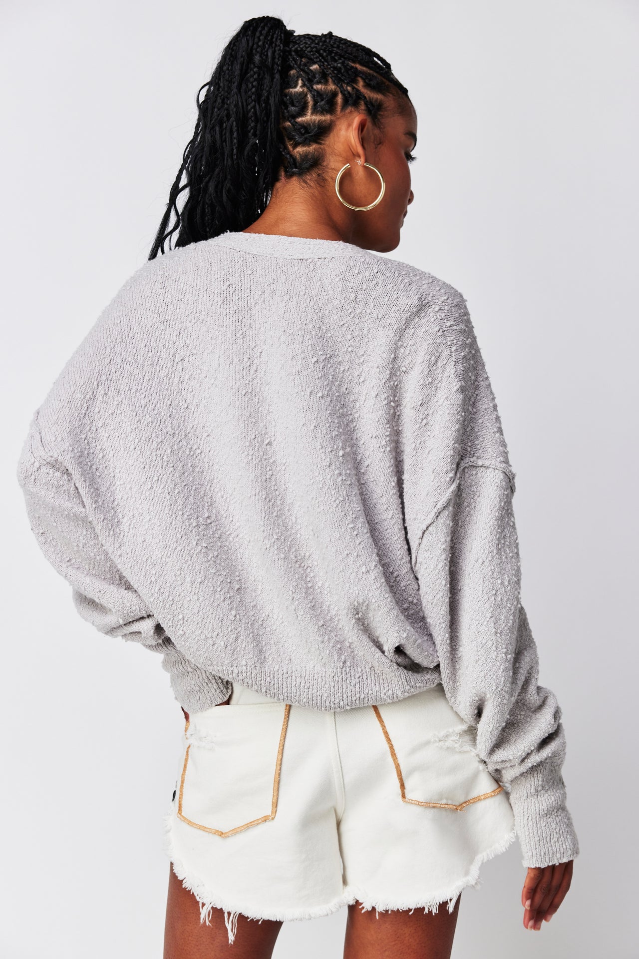 Found My Friend Cardi Grey, Sweater by Free People | LIT Boutique