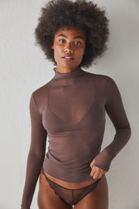 Thumbnail for On The Dot Layering Minked, Long Tee by Free People | LIT Boutique