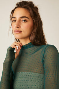 Thumbnail for On The Dot Layering Top Evergreen, Long Blouse by Free People | LIT Boutique
