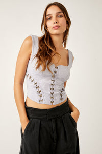 Thumbnail for Dont Look Back Top Chambray Blue, Tank Blouse by Free People | LIT Boutique