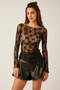 Thumbnail for Full Bloom Layering Top Black, Long Blouse by Free People | LIT Boutique
