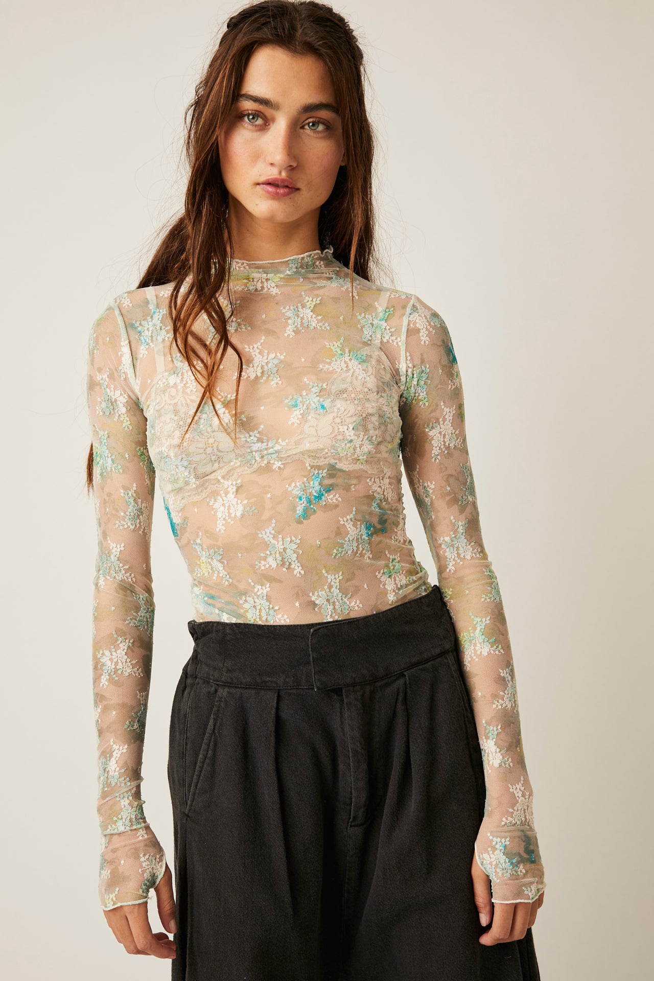 Printed Lady Lux Layering Top Tea Combo, Long Blouse by Free People | LIT Boutique