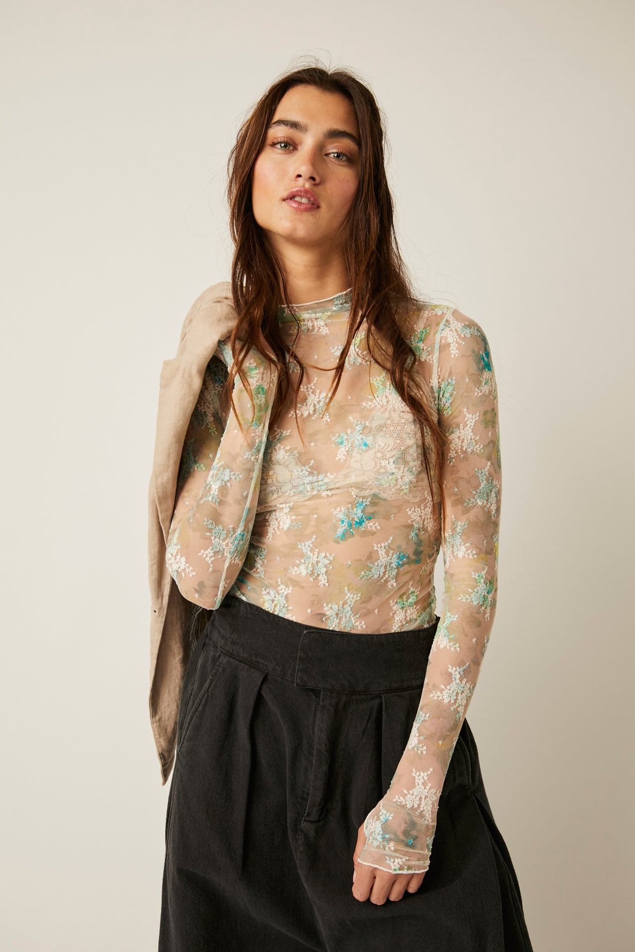 Printed Lady Lux Layering Top Tea Combo, Long Blouse by Free People | LIT Boutique