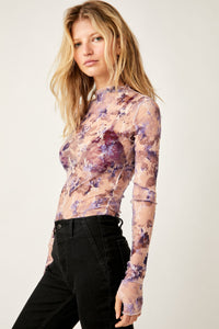 Thumbnail for Printed Lady Lux Layering Fallen Rose Combo, Long Tee by Free People | LIT Boutique