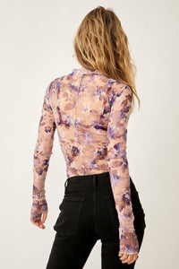 Thumbnail for Printed Lady Lux Layering Fallen Rose Combo, Long Tee by Free People | LIT Boutique