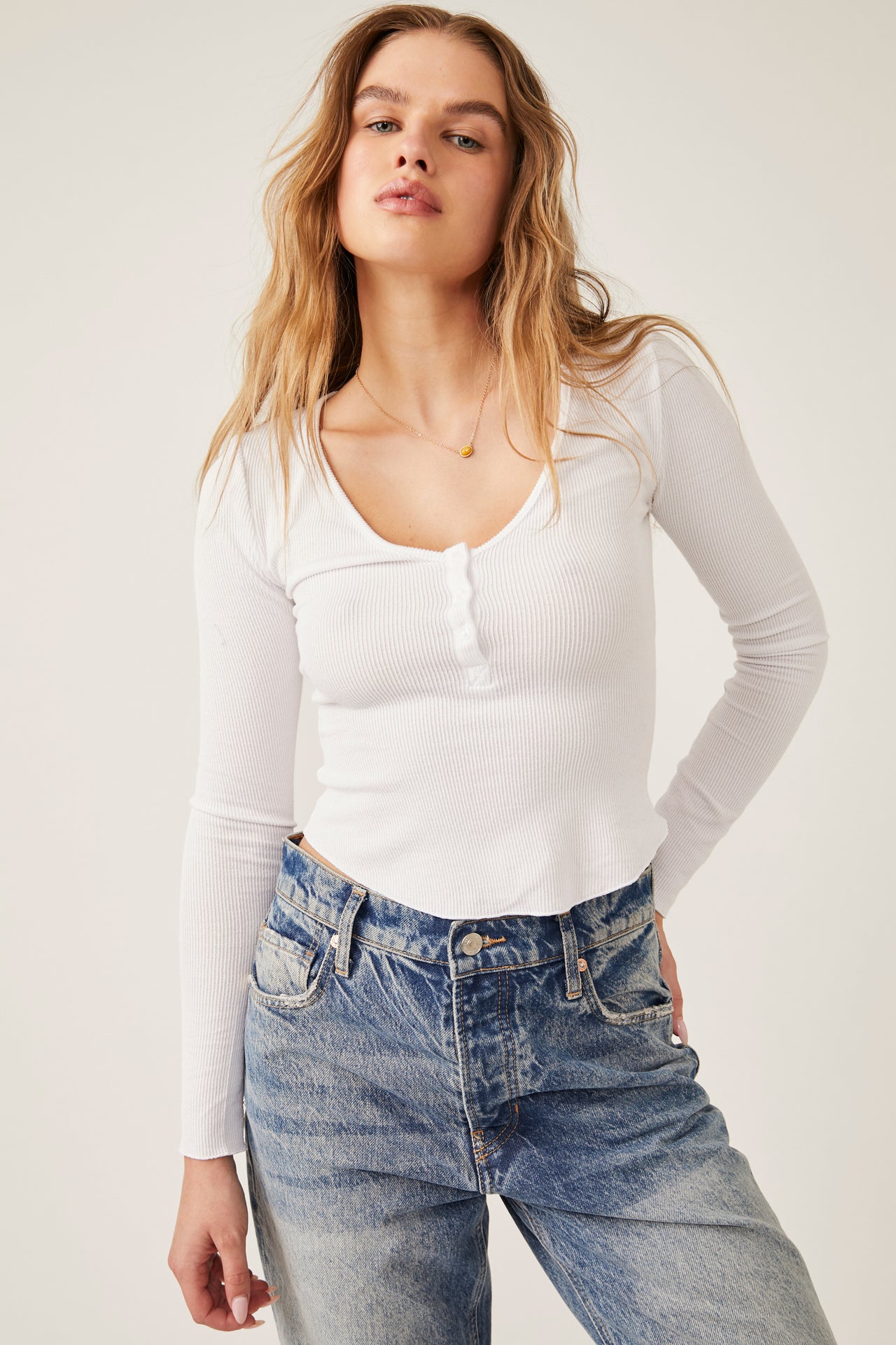 Keep It Basic Top White, Tops by Free People | LIT Boutique