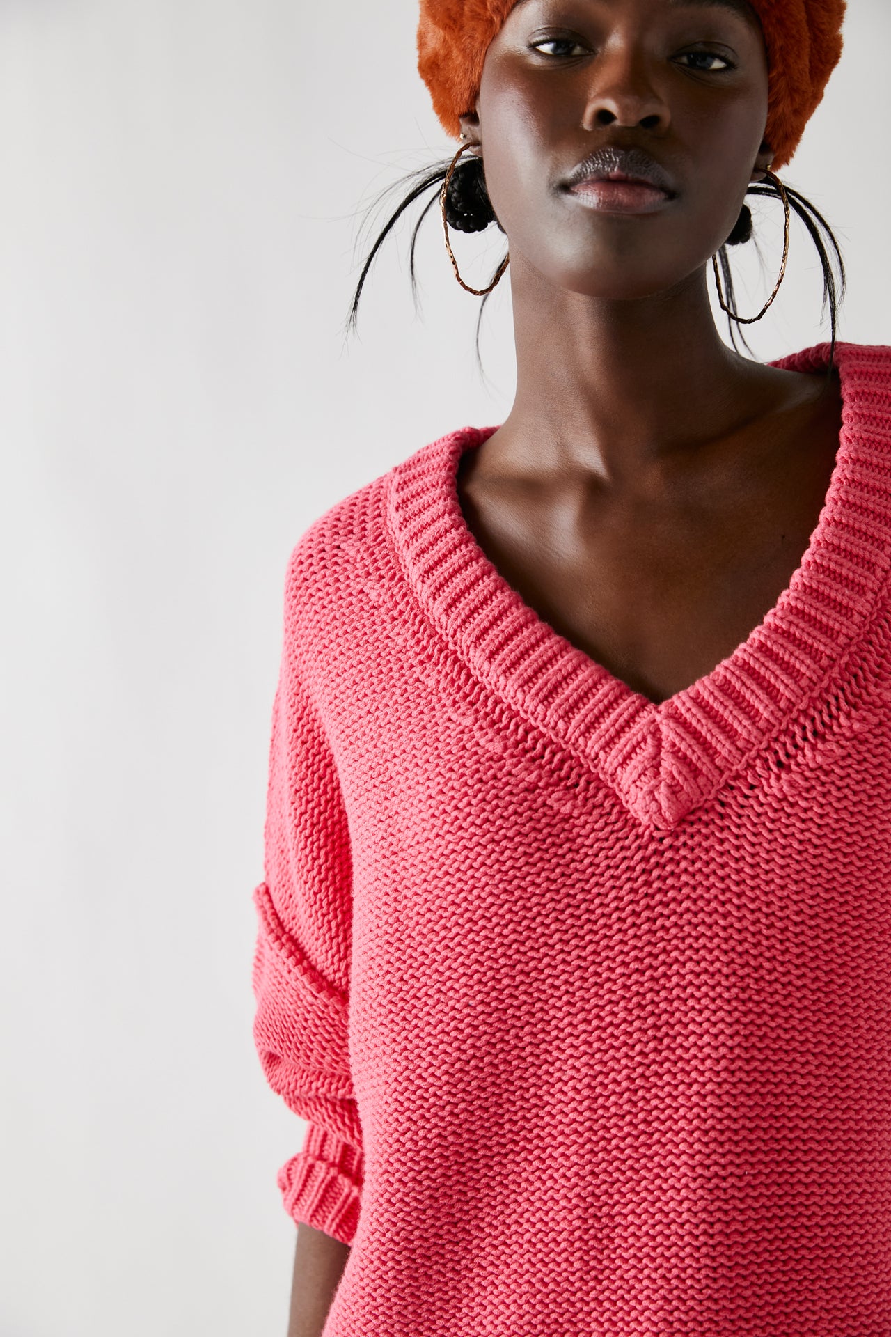 Alli V Neck Strawberry Spritz, Sweater by Free People | LIT Boutique