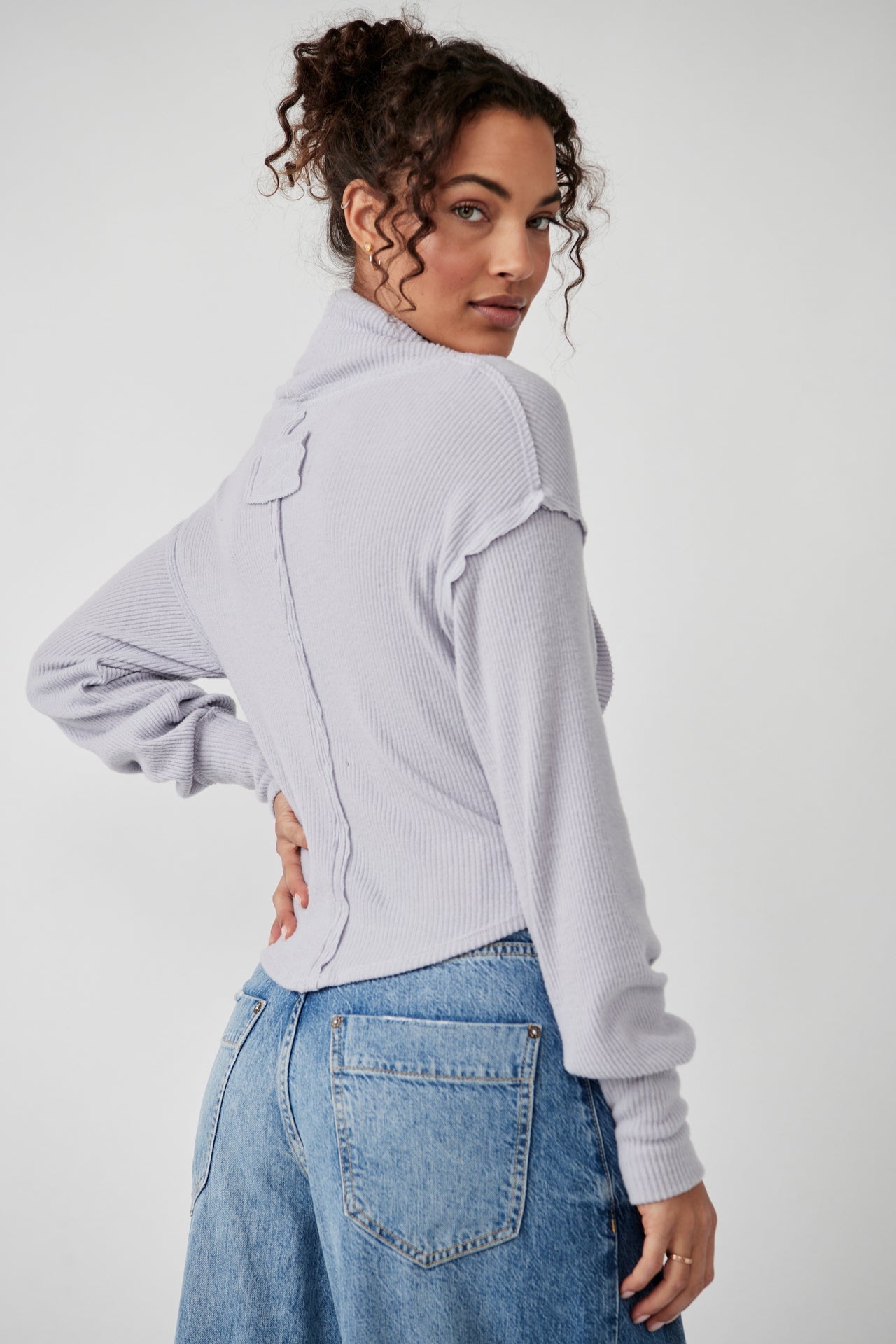 Hold Me Close Chambray Sky, Sweater by Free People | LIT Boutique