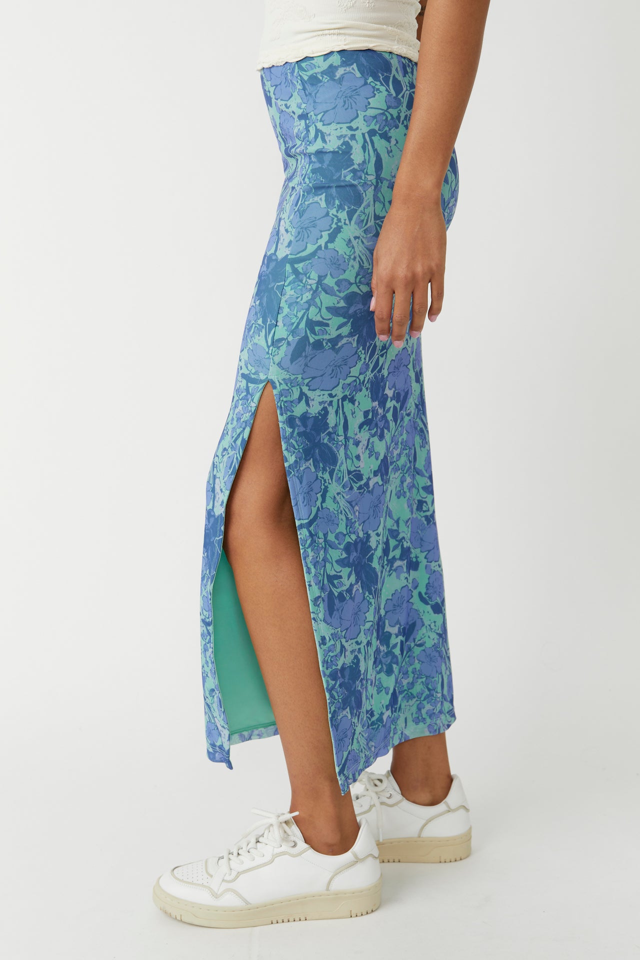 Rosalie Mesh Midi Skirt Teal Combo, Midi Skirt by Free People | LIT Boutique