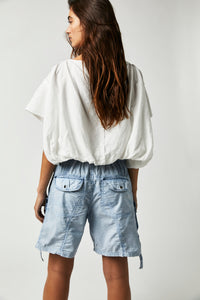Thumbnail for Wild Bay Parachute Short Blue, Fabric Shorts by Free People | LIT Boutique