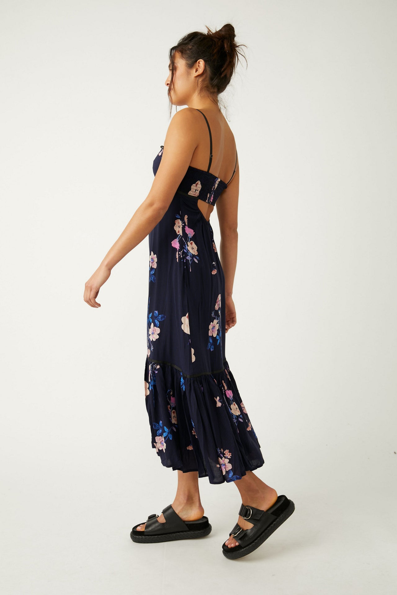 Rosie Posie Midi Dress Midnight | LIT Boutique