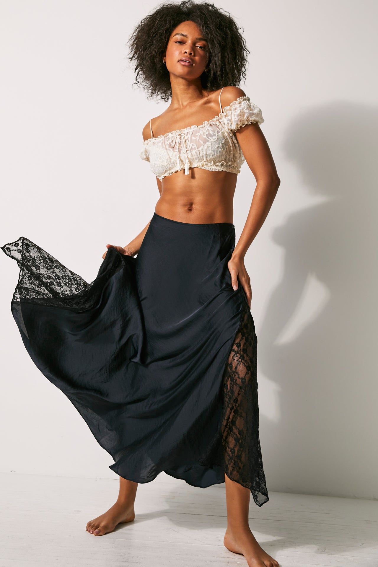 Make Your Mine 1/2 Slip Black, Maxi Skirt by Free People | LIT Boutique