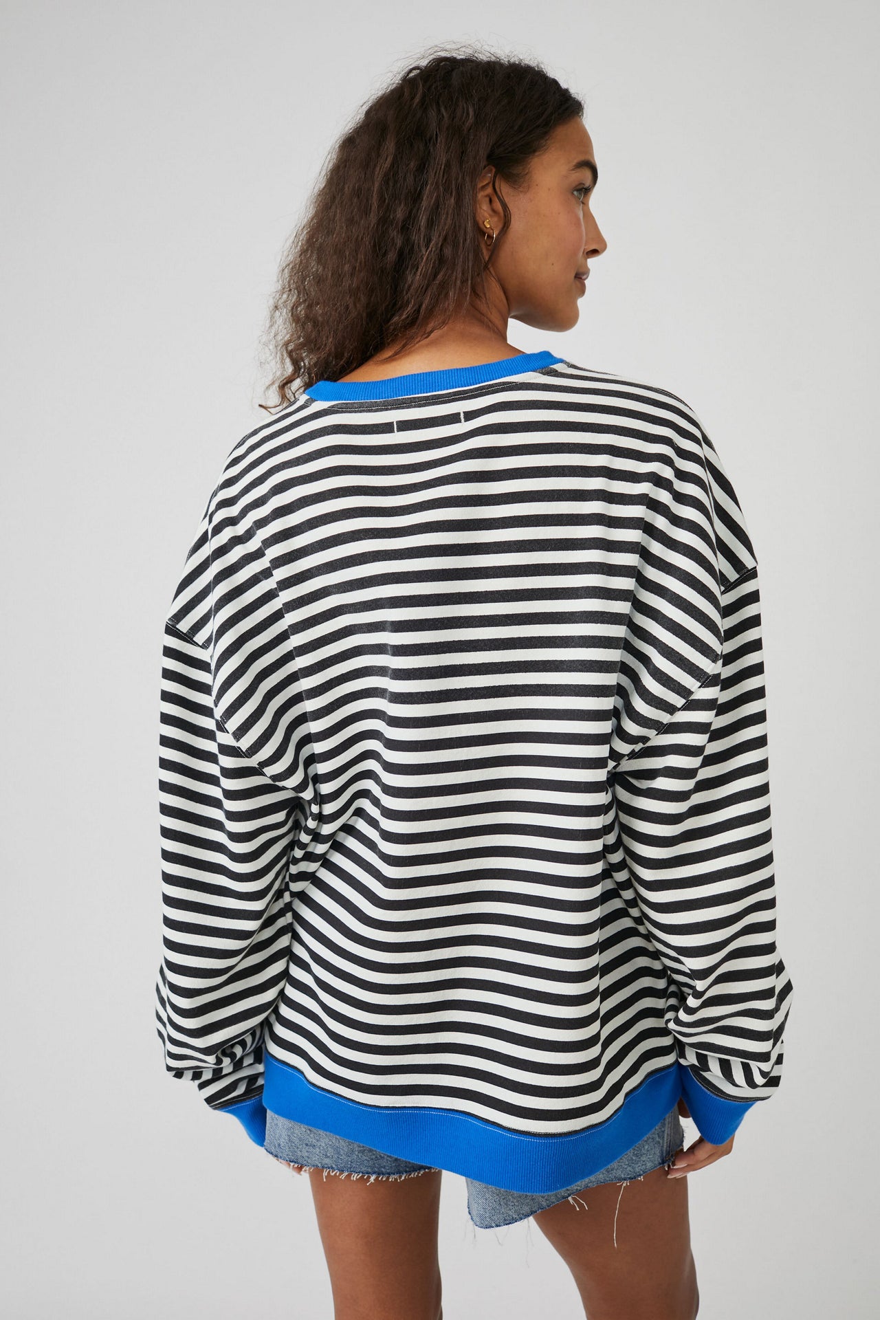 Classic Striped Crew Black Combo, Sweater by Free People | LIT Boutique