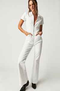 Thumbnail for Jayde Flare Jumpsuit Pure White, Jumpsuit Dress by Free People | LIT Boutique