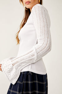 Thumbnail for Cuffing Season Long Sleeve Top Ivory, Long Blouse by Free People | LIT Boutique