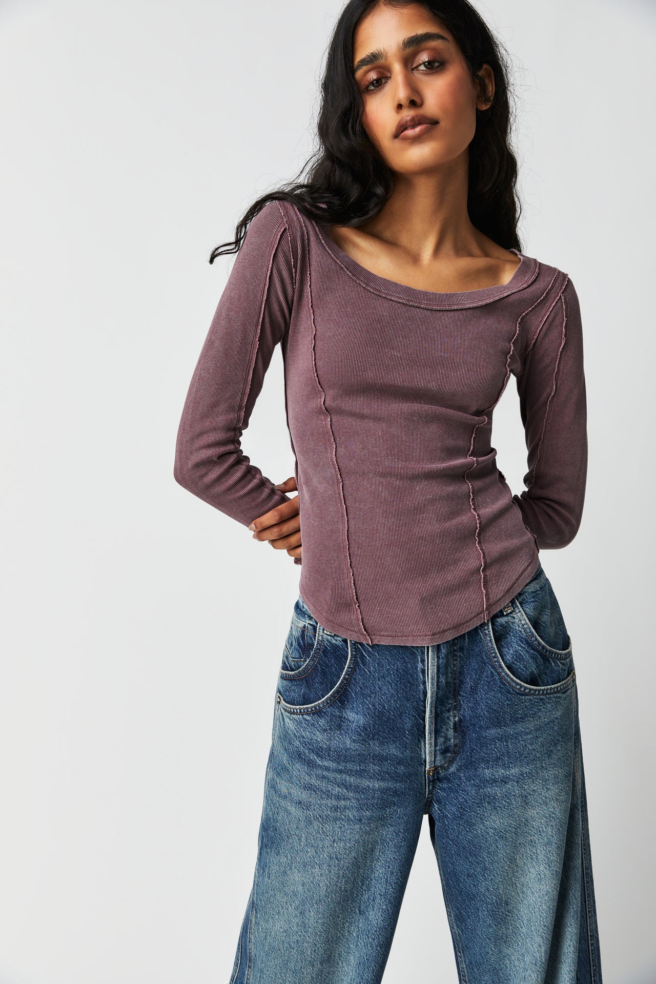 Stuck On You Cuff Hickory, Long Tee by Free People | LIT Boutique