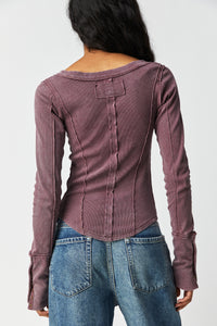 Thumbnail for Stuck On You Cuff Hickory, Long Tee by Free People | LIT Boutique