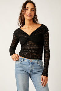 Thumbnail for Hold Me Closer Top Black, Long Blouse by Free People | LIT Boutique