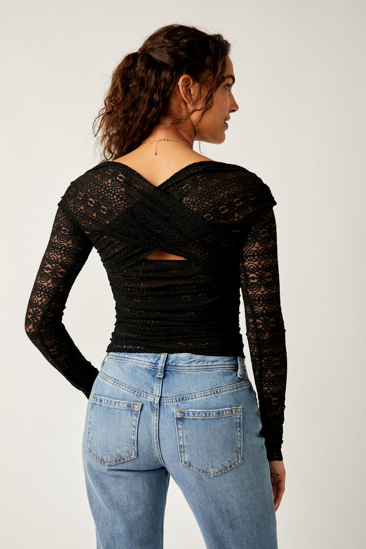 Hold Me Closer Top Black, Long Blouse by Free People | LIT Boutique