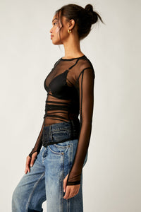 Thumbnail for Last Layer Long Sleeve Black, Long Tee by Free People | LIT Boutique