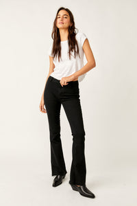 Thumbnail for Level Up Slit Bootcut Pitch Black, Bootcut Denim by Free People | LIT Boutique