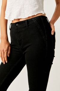 Thumbnail for Level Up Slit Bootcut Pitch Black, Bootcut Denim by Free People | LIT Boutique