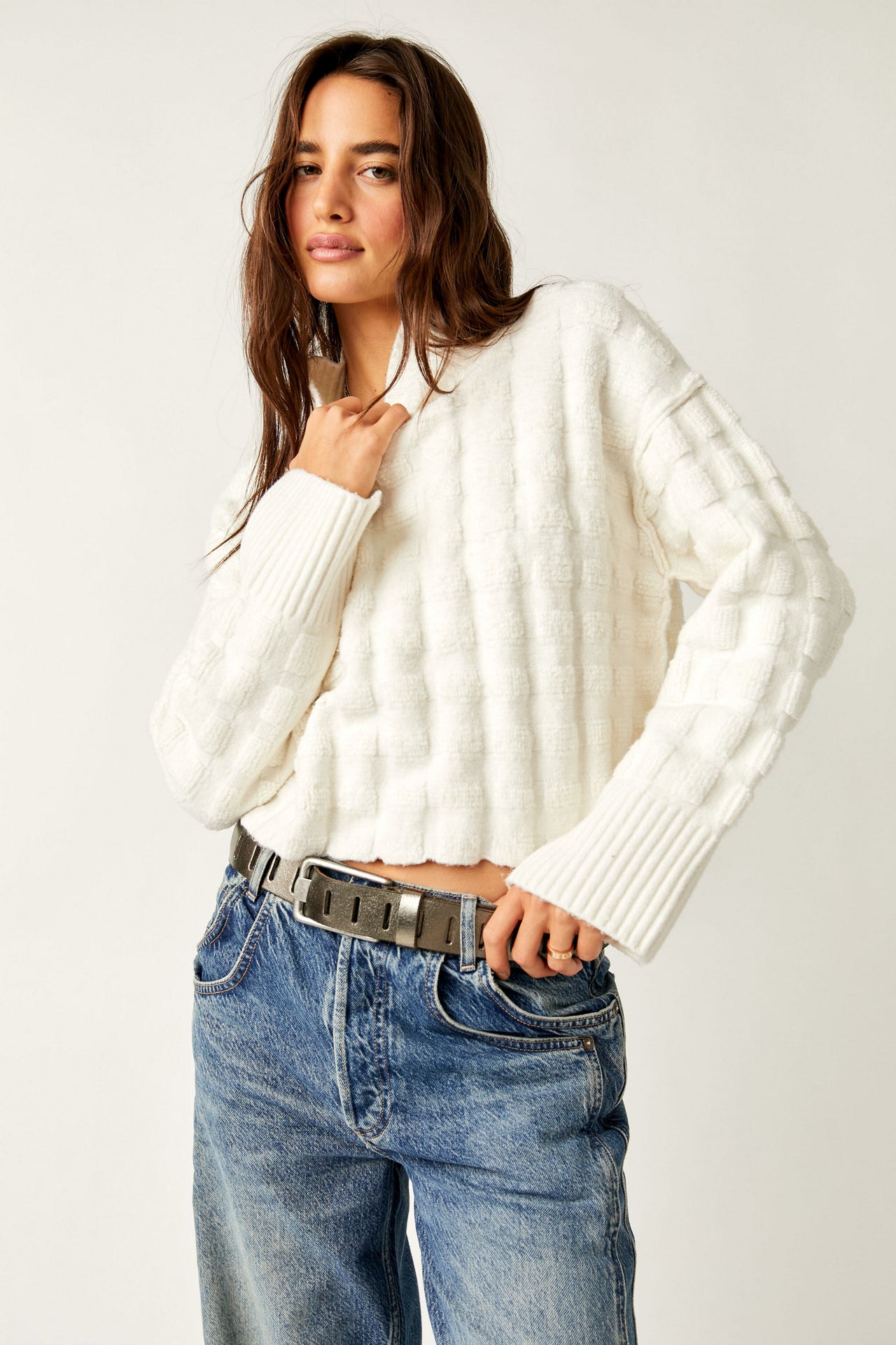 Care FP Soul Searcher Moc Ivory, Sweater by Free People | LIT Boutique