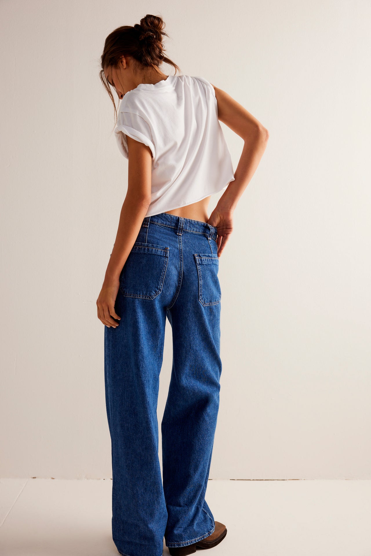 Palmer Cuffed Jean Tunnel Vision, Boyfriend Denim by Free People | LIT Boutique