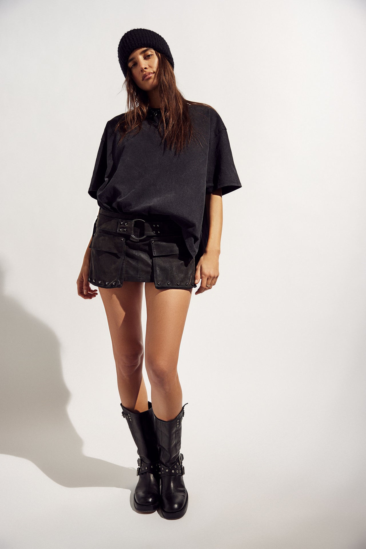 Suede Micro Mini Skort Black, Mini Skirt by Free People | LIT Boutique