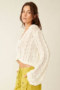 Thumbnail for Robyn Cardi Bright White, Cardigan Sweater by Free People | LIT Boutique
