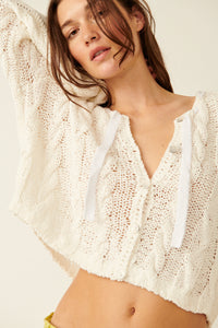 Thumbnail for Robyn Cardi Bright White, Cardigan Sweater by Free People | LIT Boutique