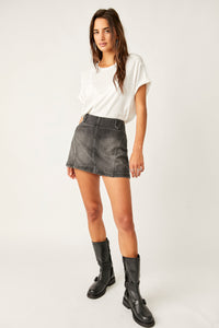 Thumbnail for Runaway Denim Skirt Ashes to Ashes, Mini Skirt by Free People | LIT Boutique