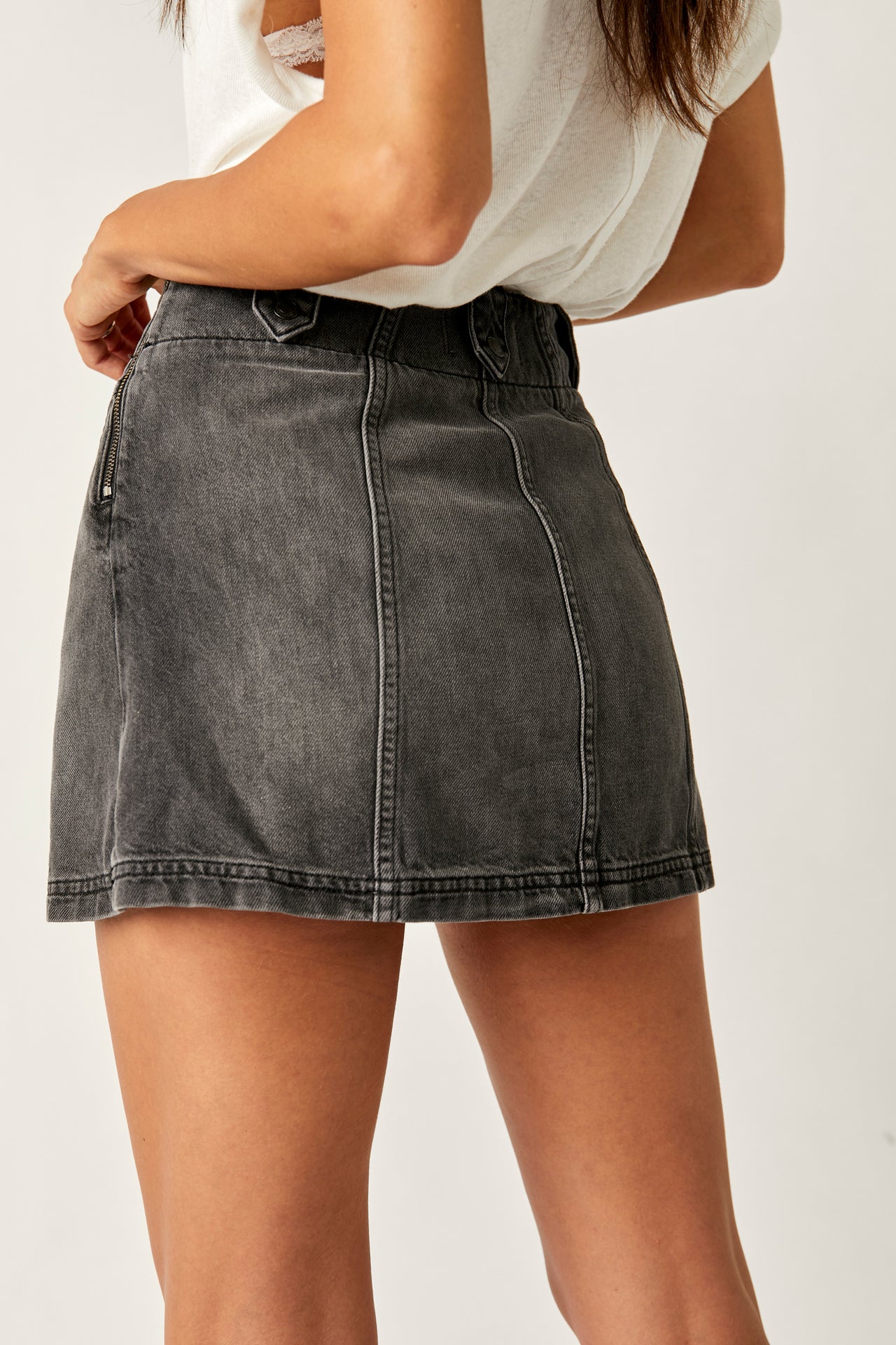 Runaway Denim Skirt Ashes to Ashes, Mini Skirt by Free People | LIT Boutique