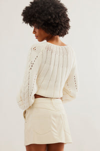 Thumbnail for Wynne Vegan Skirt Bone, Mini Skirt by Free People | LIT Boutique