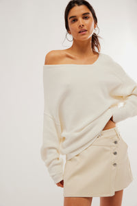 Thumbnail for Wynne Vegan Skirt Bone, Mini Skirt by Free People | LIT Boutique