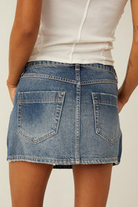 Thumbnail for Wynne Denim Skirt Cornflower, Mini Skirt by Free People | LIT Boutique