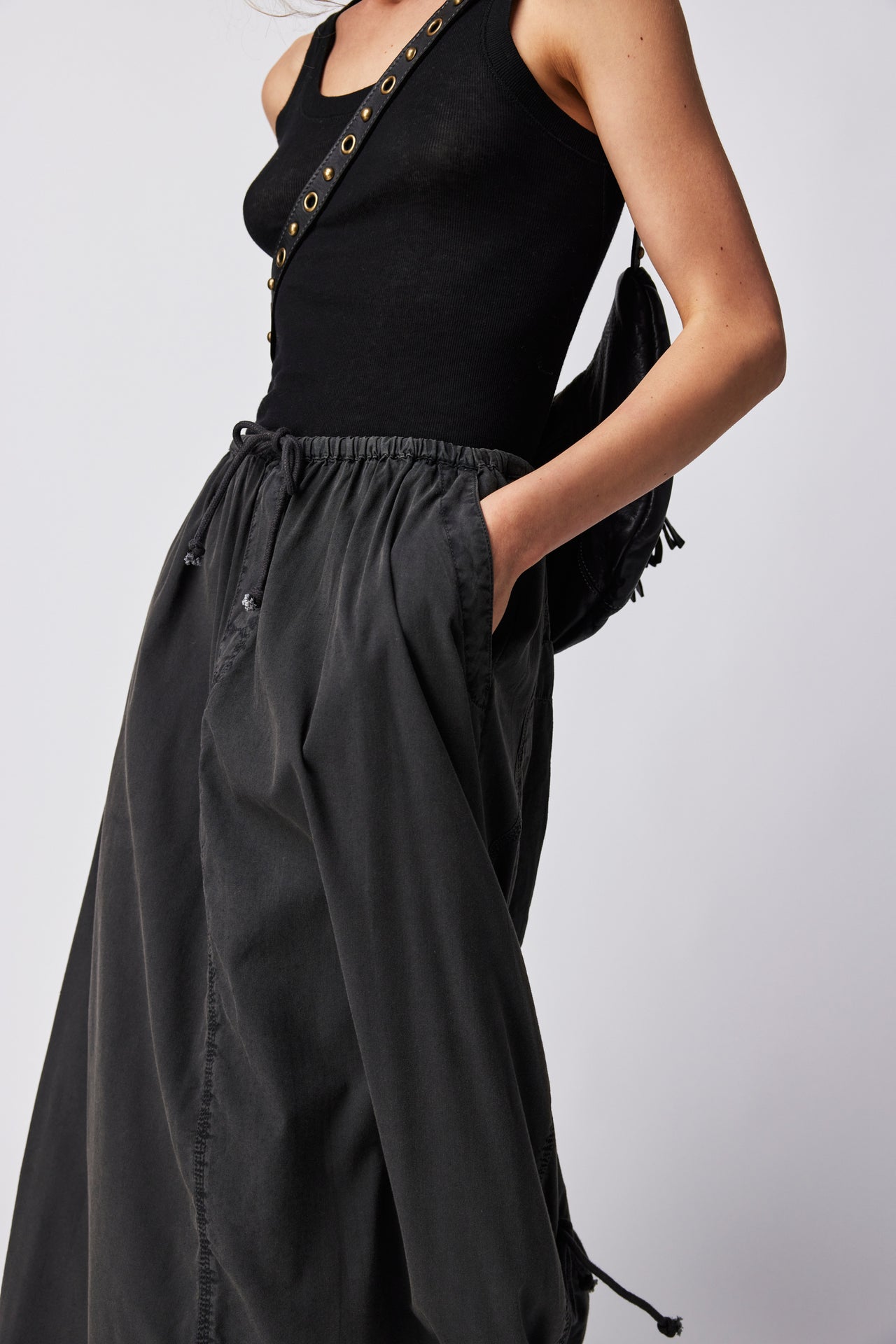 Picture Perfect Parachute Black 2, Maxi Skirt by Free People | LIT Boutique