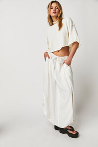 Thumbnail for Picture Perfect Parachute Optic White 2, Maxi Skirt by Free People | LIT Boutique