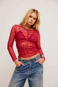 Thumbnail for Most Likely Layering Top Glass Roses, Long Blouse by Free People | LIT Boutique