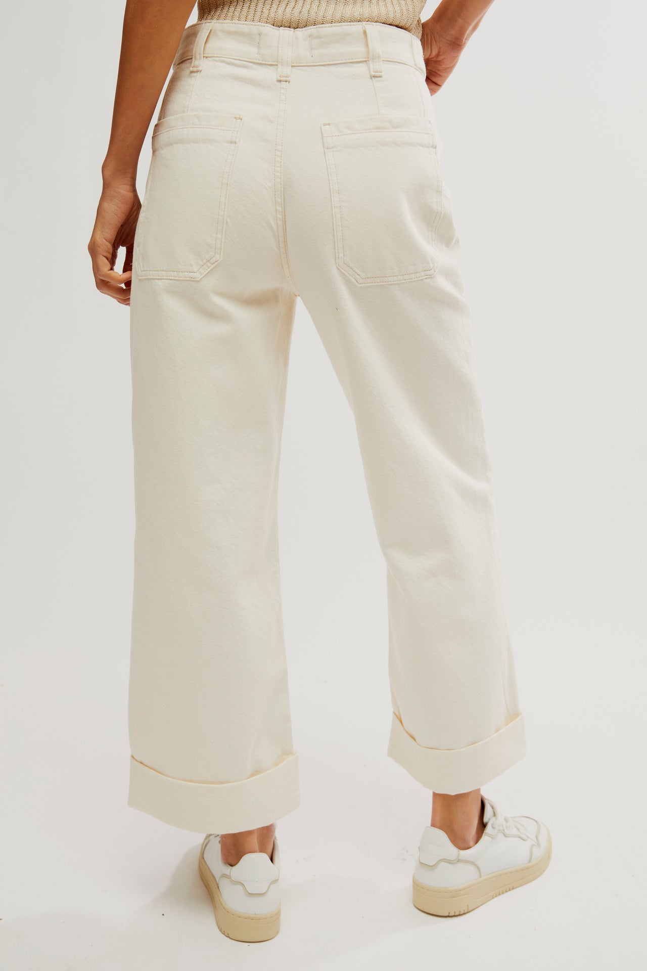 Palmer Cuffed Jean Eggshell, Flare Denim by Free People | LIT Boutique