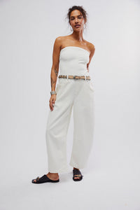 Thumbnail for Je Suis Pret Barrel Jumpsuit White, Jumpsuit Dress by Free People | LIT Boutique