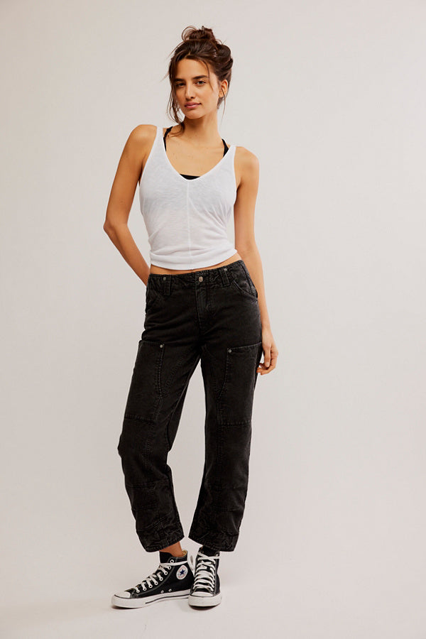 Supersonic Slim Pant Black, Boyfriend Denim by Free People | LIT Boutique