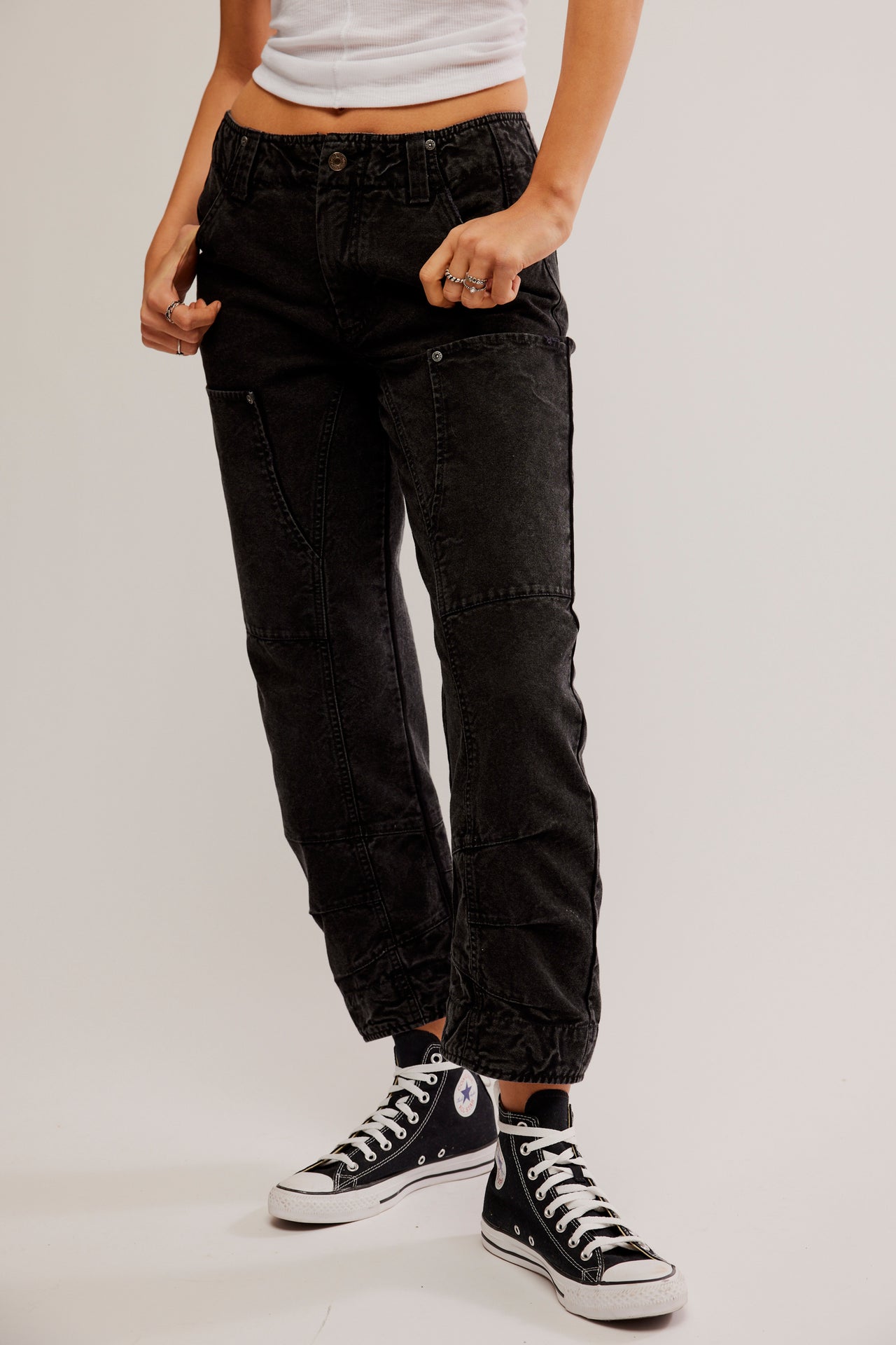 Supersonic Slim Pant Black, Boyfriend Denim by Free People | LIT Boutique