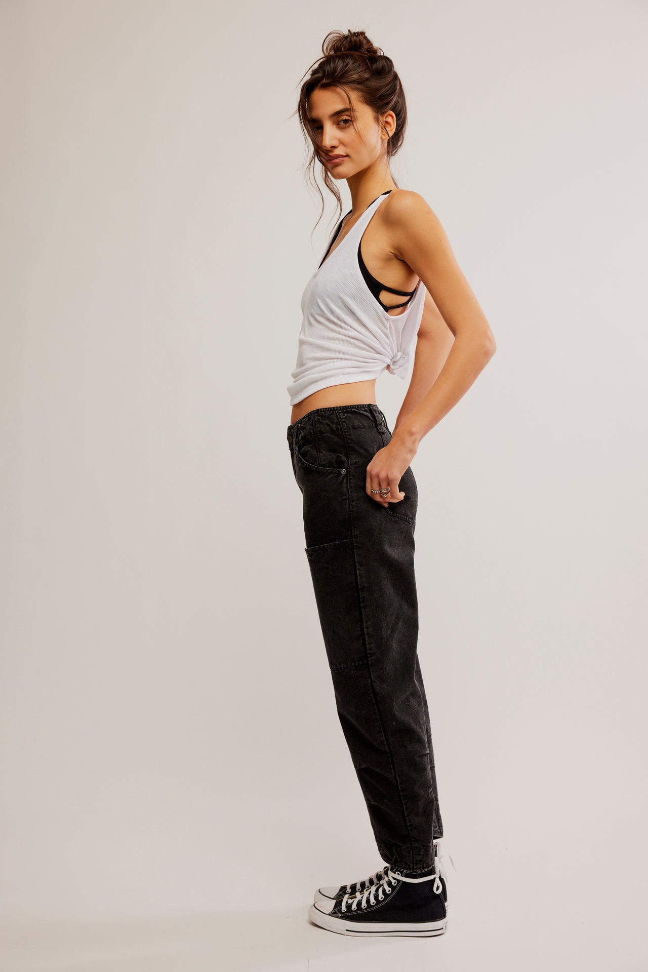 Supersonic Slim Pant Black, Boyfriend Denim by Free People | LIT Boutique