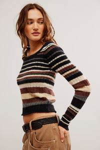 Thumbnail for Lumen Stripe Pullover Black Combo, Sweater by Free People | LIT Boutique