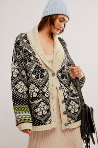 Thumbnail for Sasha Cardigan Onyx Blossom Combo, Cardigan Sweater by Free People | LIT Boutique