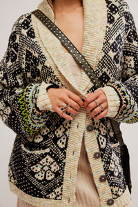 Thumbnail for Sasha Cardigan Onyx Blossom Combo, Cardigan Sweater by Free People | LIT Boutique