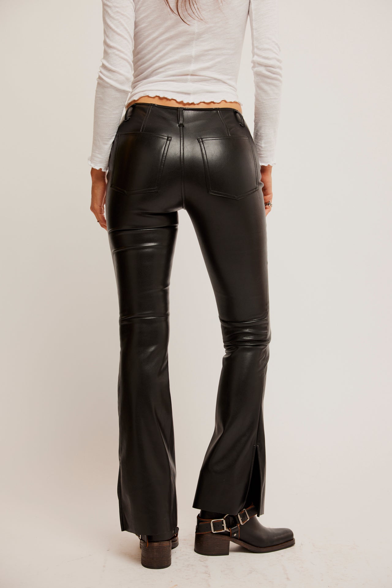 Level Up Vegan Slit Boot Black, Pant Bottom by Free People | LIT Boutique