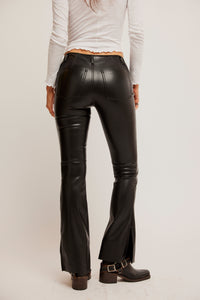 Thumbnail for Level Up Vegan Slit Boot Black, Pant Bottom by Free People | LIT Boutique