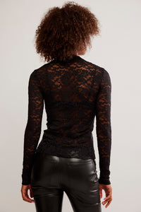 Thumbnail for All Day Lace Long Sleeve Black, Long Blouse by Free People | LIT Boutique